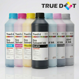 Truedot premium 8 color eco solvent inks bottle set for wide format vinyl and banner printing machines